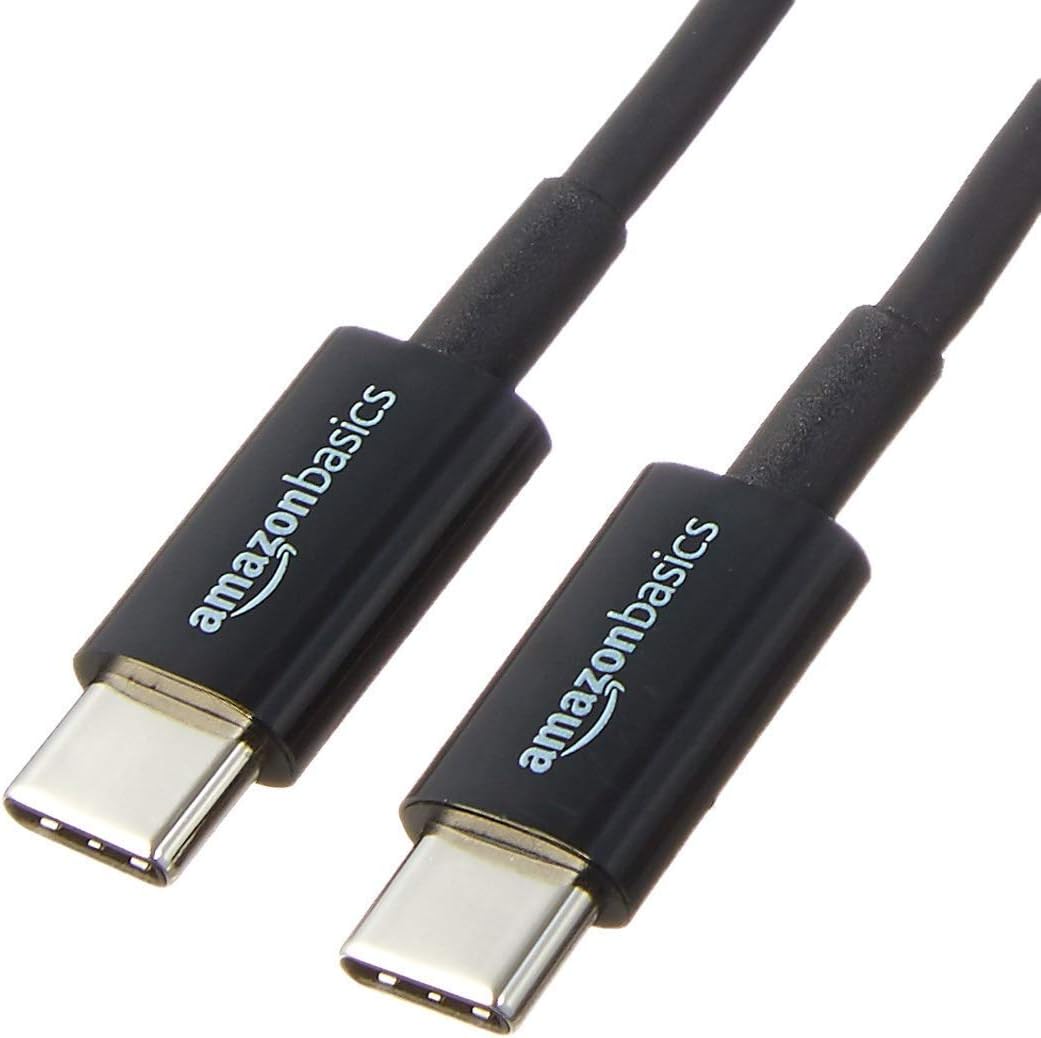 Amazon Basics USB-C to USB-C Fast Charging Cable, 480Mbps Speed, USB-IF Certified, for Apple iPhone 16/15, iPad, Samsung Galaxy, Tablets, Laptops, 9 Foot, White