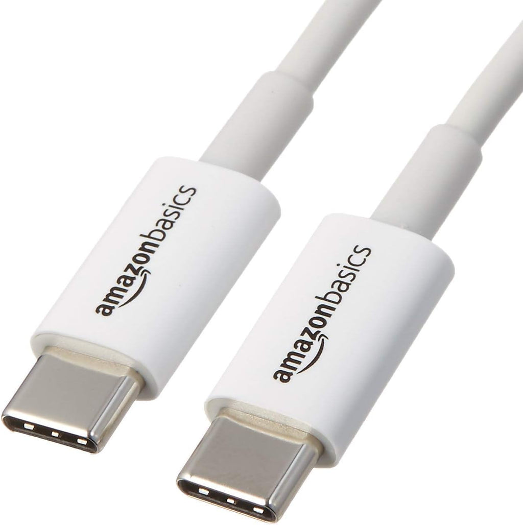 Amazon Basics USB-C to USB-C Fast Charging Cable, 480Mbps Speed, USB-IF Certified, for Apple iPhone 16/15, iPad, Samsung Galaxy, Tablets, Laptops, 9 Foot, White