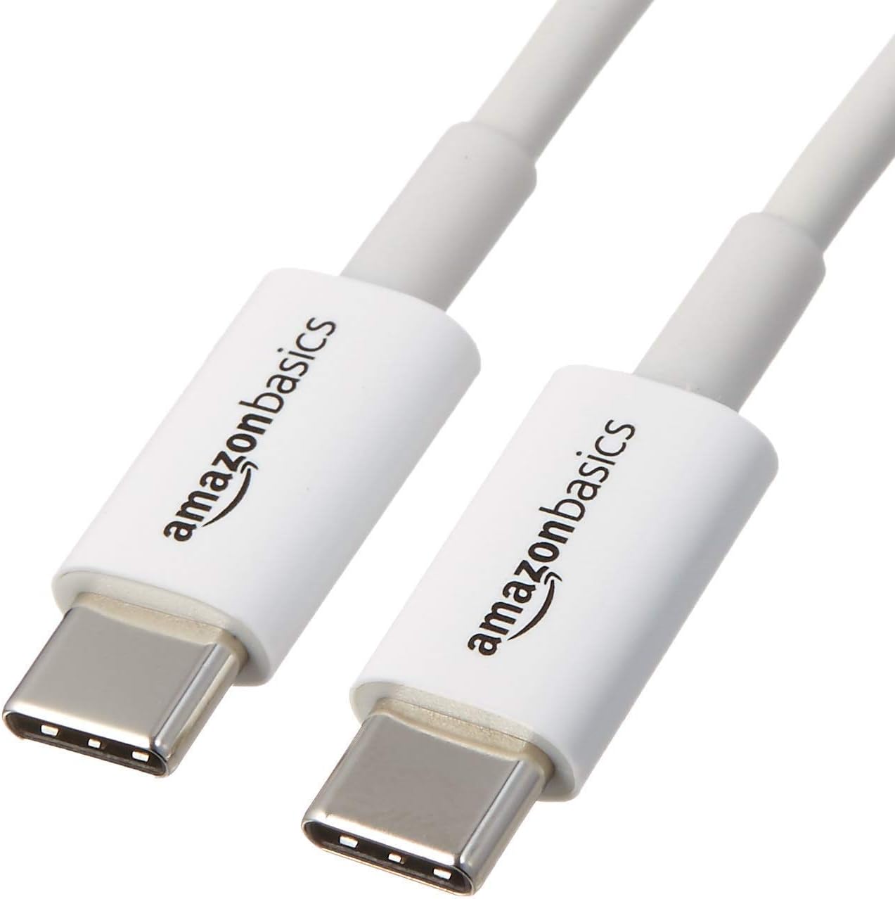 Amazon Basics USB-C to USB-C Fast Charging Cable, 480Mbps Speed, USB-IF Certified, for Apple iPhone 16/15, iPad, Samsung Galaxy, Tablets, Laptops, 9 Foot, White