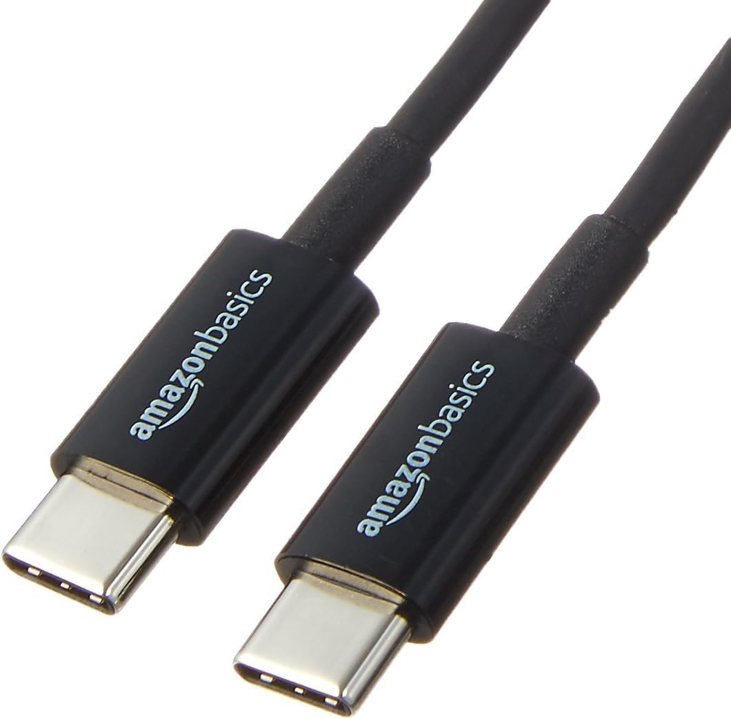 Amazon Basics USB-C to USB-C Fast Charging Cable, 480Mbps Speed, USB-IF Certified, for Apple iPhone 16/15, iPad, Samsung Galaxy, Tablets, Laptops, 9 Foot, White