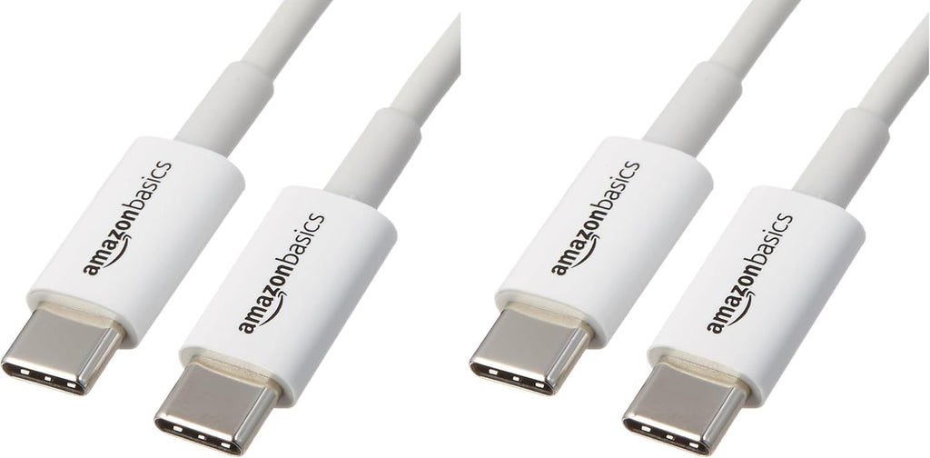Amazon Basics USB-C to USB-C Fast Charging Cable, 480Mbps Speed, USB-IF Certified, for Apple iPhone 16/15, iPad, Samsung Galaxy, Tablets, Laptops, 9 Foot, White