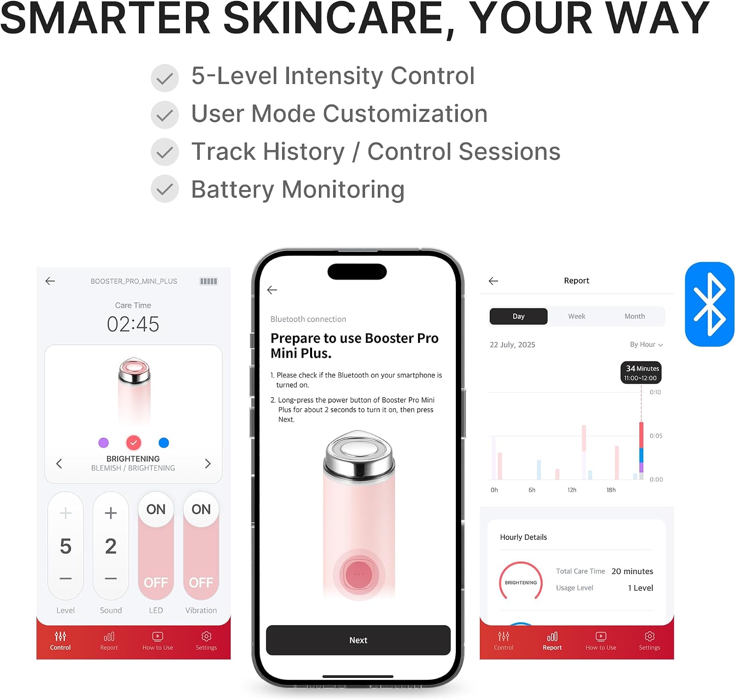 medicube Mini Booster Pro Plus - Portable Facial Device for Radiance, Pink