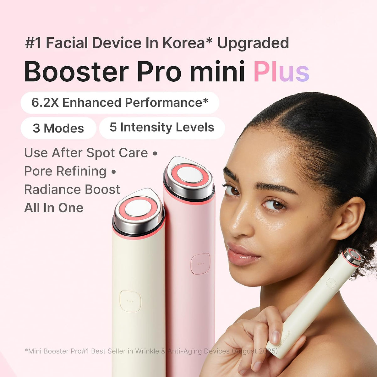 medicube Mini Booster Pro Plus - Portable Facial Device for Radiance, Pink