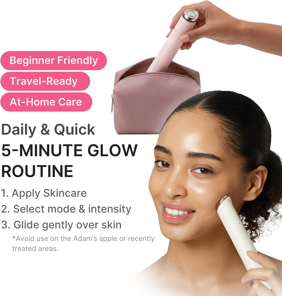 medicube Mini Booster Pro Plus - Portable Facial Device for Radiance, Pink